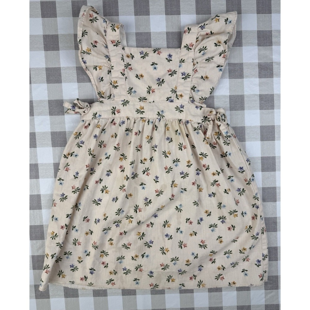 Zara Baby Floral Linen Blend Dress Toddler 2-3Y Cottagecore Spain